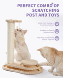 Indoor Cat Soft Scratching Board & Interactive Ball Track Toy – Cloud-Shape Groomer with Sisal Scratcher and Pom-Pom Ball Play