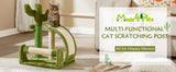 Cactus-Shaped Sisal Rope Cat Scratching Post – Easy Assembly and Stylish Green Design