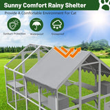 Outdoor Cat Room Fence – 110" Large Kitten Play Enclosure with Climbing Platform & Secure Wire Panels