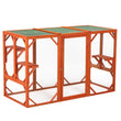 Outdoor Wooden Cat House – Waterproof Asphalt Roof & Fir Mesh Enclosure (Orange)