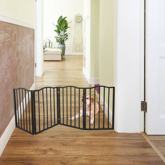 Arc Wooden Pet Gate – Freestanding & Folding Dog Safety Barrier for Doorways, Stairs & Indoor Spaces