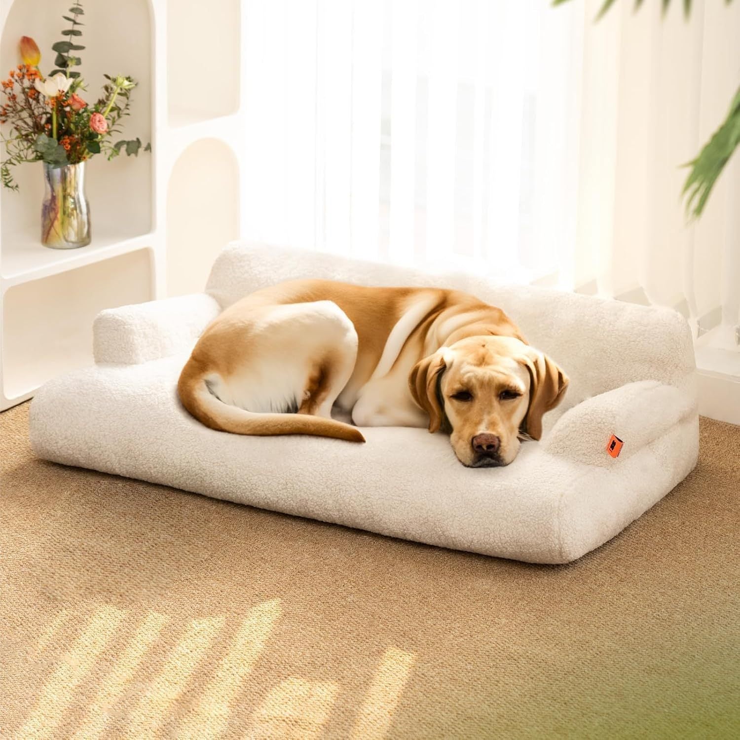 Mewoofun Pet Sofa – 40"x24"x12" Washable Couch with Removable Cover, Orthopedic Support & Non-Slip Bottom