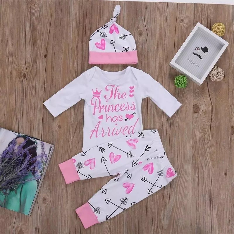 4Pcs Newborn Baby Girl Outfit Set – Romper, Bodysuit, Floral Pants & Matching Headband | Infant Clothes