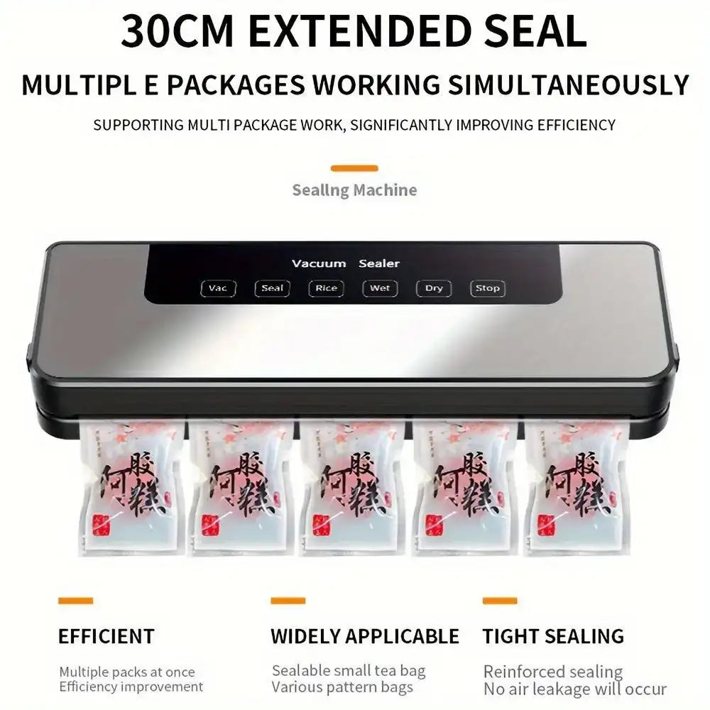 65 KPA Commercial Food Vacuum Sealer Machine Seal A Meal Food Saver System with 30 Free Bags, Dry/Moist Modes, 6-In-1 Sealing Machine for Food Storage & Sous Vide, Automatic Food Sealing Machine - PulinGO