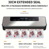 65 KPA Commercial Food Vacuum Sealer Machine Seal A Meal Food Saver System with 30 Free Bags, Dry/Moist Modes, 6-In-1 Sealing Machine for Food Storage & Sous Vide, Automatic Food Sealing Machine - PulinGO