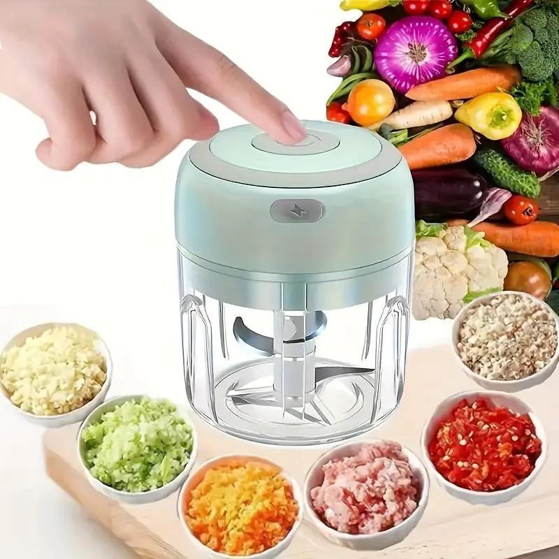 Electric Mini Garlic Chopper - 250ML USB Rechargeable Portable Food Processor for Vegetables, Nuts, and Spices