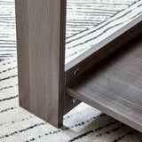 Modern Gray Textured Coffee Table ☕ Double-Layer MDF Living Room Table – Practical Design for Home & Office