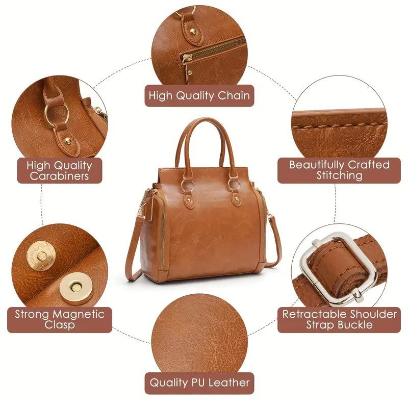 Women’s Multifunctional PU Leather Shoulder Bag 👜 – Elegant Handbag & Tote for Everyday Use