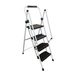 Durable 4-Step Folding Ladder with Safety Handle & Anti-Skid Pedals