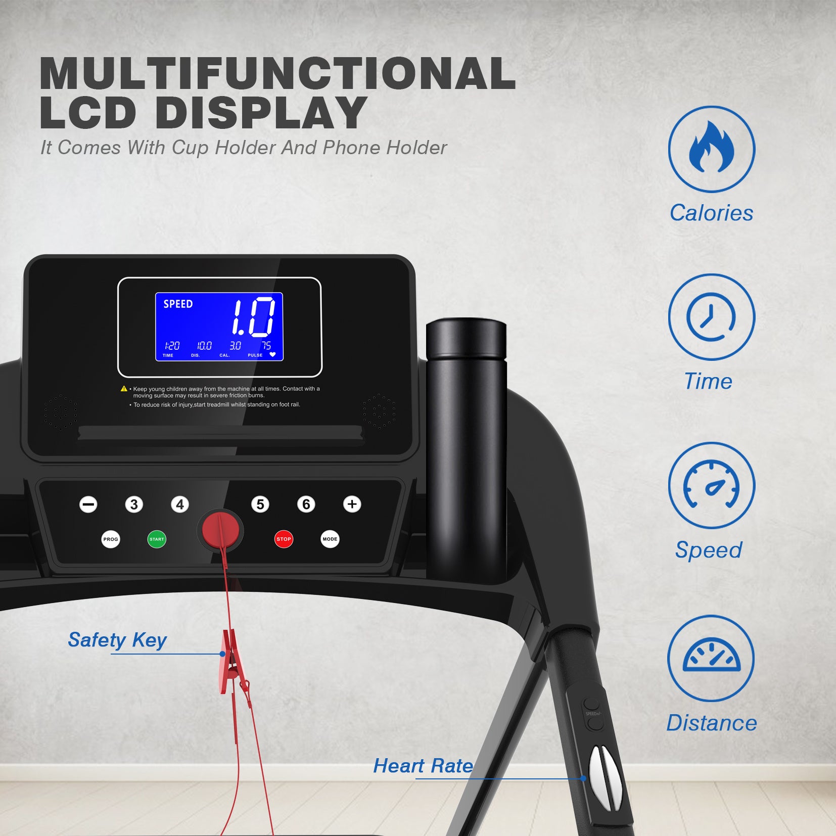Foldable Electric Treadmill with Tilt | Compact Jogging & Walking Machine for Home & Office 🏃‍♂️🔥