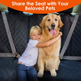 Dog Car Seat Cover – Waterproof & Scratchproof Rear Seat Protector with Dog Seat Belt for Cars, Trucks & SUVs