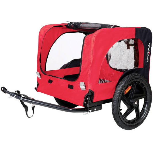 Bicycle Trailer for Pets – Outdoor Foldable Dog Trailer with Safety Reflectors, Mesh Windows & Sturdy Frame for Small & Medium Dogs