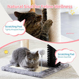 Small 4-in-1 Cat Tree Tower – Self-Grooming Brush, Sisal Scratching Post, Soft Plush Bed & Hanging Ball for Kittens