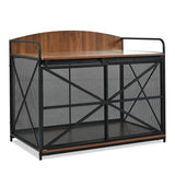42.8-Inch Heavy-Duty Dog Crate Furniture – Farmhouse Wooden Kennel & Coffeetable