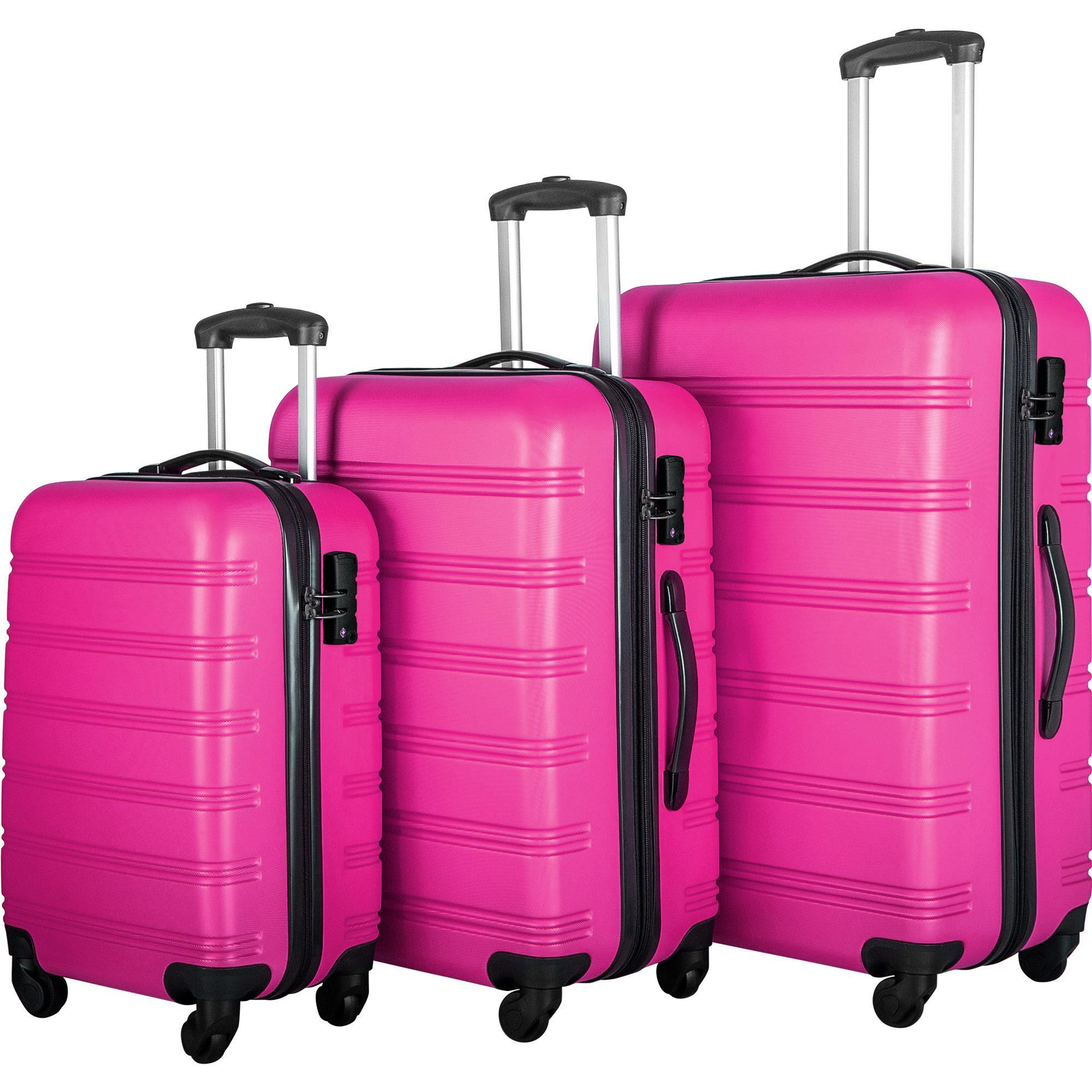 3-Piece Hard Shell Suitcase Set with TSA Locks & 360° Spinner Wheels – 20", 24", 28"