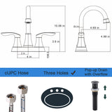 2‑Handle 4‑Inch Oil Rubbed Bronze Bathroom Faucet – Elegant Centerset Design with Pop‑Up Drain & Hoses