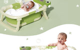 Collapsible Baby Bathtub with Soft Floating Cushion & Thermometer – Foldable, Portable Baby Bath Tub (Gray)