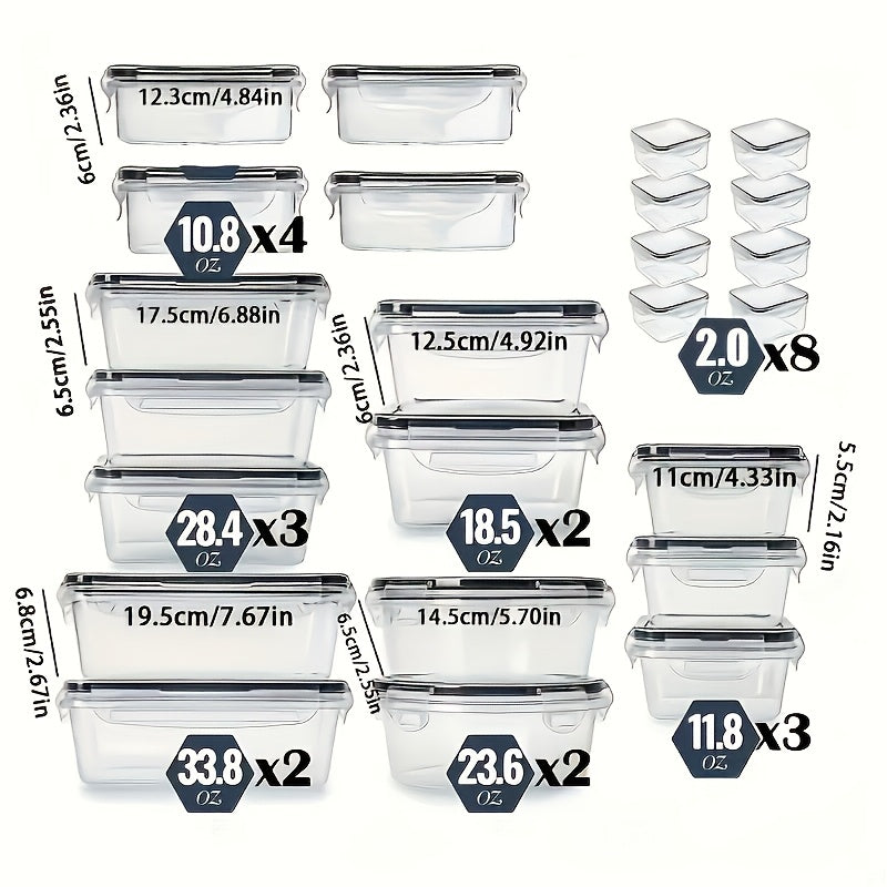 48-Piece Leak-Proof Meal Prep Food Storage Containers Set – Airtight, BPA-Free with Snap-Lock Lids & Free Labels