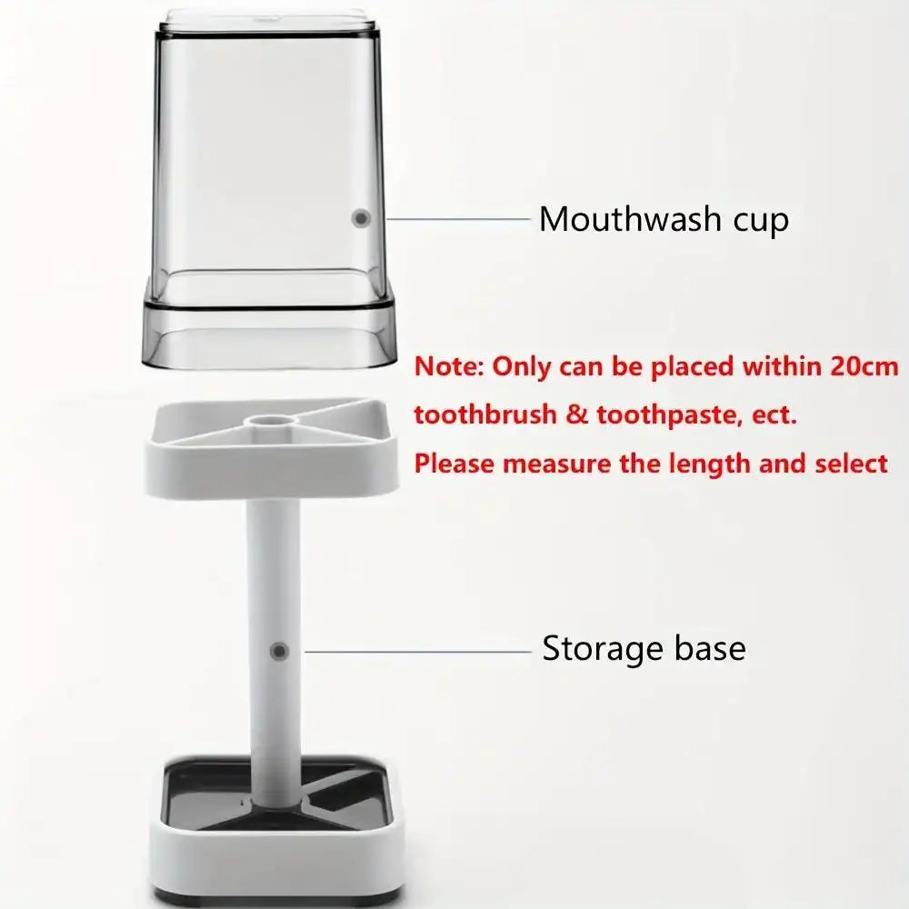 Toothbrush & Toothpaste Holder – 3-Slot Bathroom Organizer with Cup & Cover - PulinGO