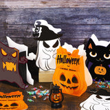 MIMIND 12 Pieces Halloween Party Favor Bags Gift Bags Pumpkin Ghost Black Cat, Stump of Oak Tree Halloween Treat Goodie Bag for Trick or Treat, Holiday Birthday Party Favors