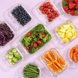 Glass Food Storage Containers with Lids – 12-Piece Borosilicate Meal Prep Set (Black Lids)