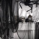 Oversized Halloween Creepy Cloth – 410 x 80 in Black Spooky Gauze Fabric for Haunted House & Party Decor