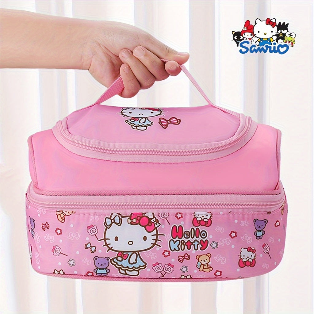 Pastel Duo-Color Insulated Lunch Bag – Large Double Size, Zipper Closure, Portable for Office & Outdoors