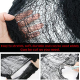 5PCS Black Halloween Creepy Cloth Set – Stretchy Gauze Fabric for Indoor & Outdoor Spooky Decorations (30" x 72")
