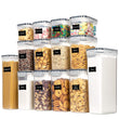 Chefstory Airtight Food Storage Containers Set – 14 Piece Stackable Pantry Canisters with Lids & Labels
