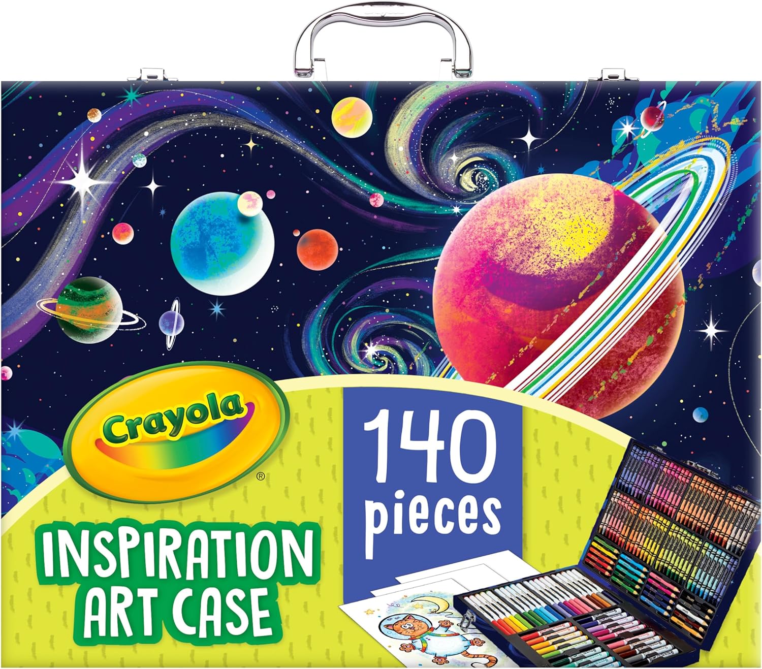 140-Piece Space-Themed Kids Art Case and Coloring Set