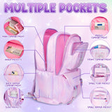 Kuromi Large‑Capacity Backpack Set – Purple Edition for Kids & Teens + 6 Badge Pins, Stationery Set & Plush Charm