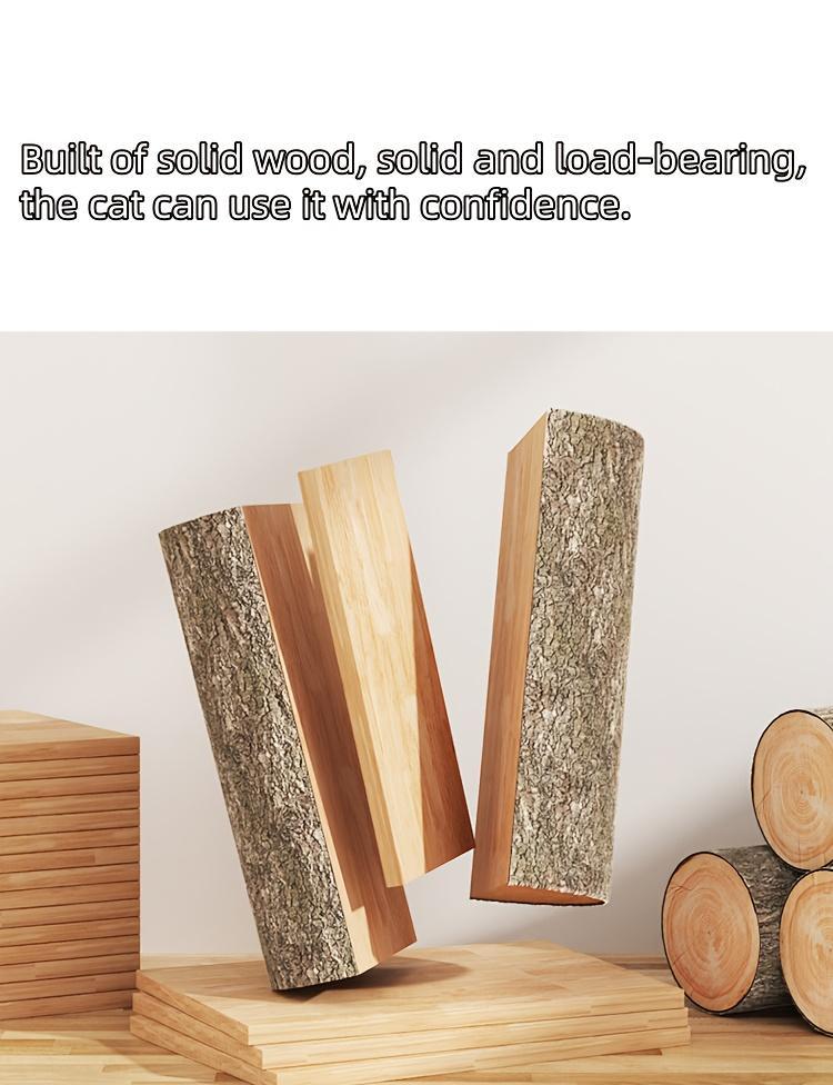 Four-Layer Wooden Wall-Mounted Cat Climbing Frame – Multi-Level Sisal-Wrapped Cat Play Structure