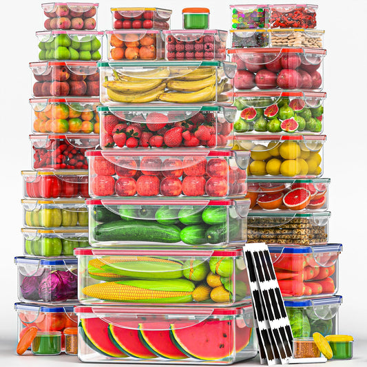 Airtight Food Storage Containers Mega Set – 70 Piece Stackable Meal Prep & Pantry Organizer