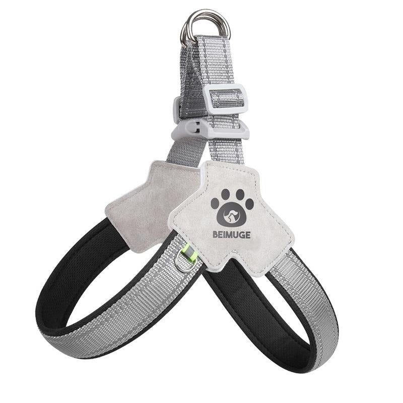 Pet Dog & Cat Harness with Leash Set – Adjustable Reflective Training Harness, No-Pull & No-Choke Design with Leather Leash