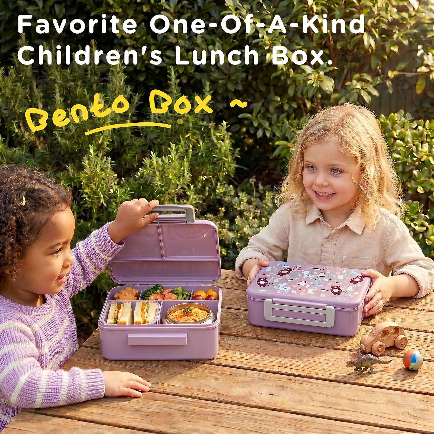 Purple Fawn 5-Compartment Bento Set with 8 oz Food Jar