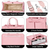 ZHMO Canvas Tote Bag for Women – Large Work & Travel Tote with Compartments, Laptop Shoulder & Crossbody Bag (Pink)