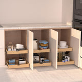 Jowboow 2-Tier Wooden Pull-Out Cabinet Shelves – Independent Slide-Out Drawers with Heavy-Duty Glide System