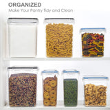 Airtight Large Pantry Storage Containers – 5.2L Stackable Food Containers with Measuring Cups (3-Pack)
