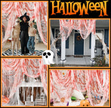 197" x 85" Halloween Creepy Cloth - Halloween Spooky Fabric Cloth - Scary Gauze Blood Creepy Cloth for Haunted House Halloween Party Yard Wall Doorway Outdoors Decoration