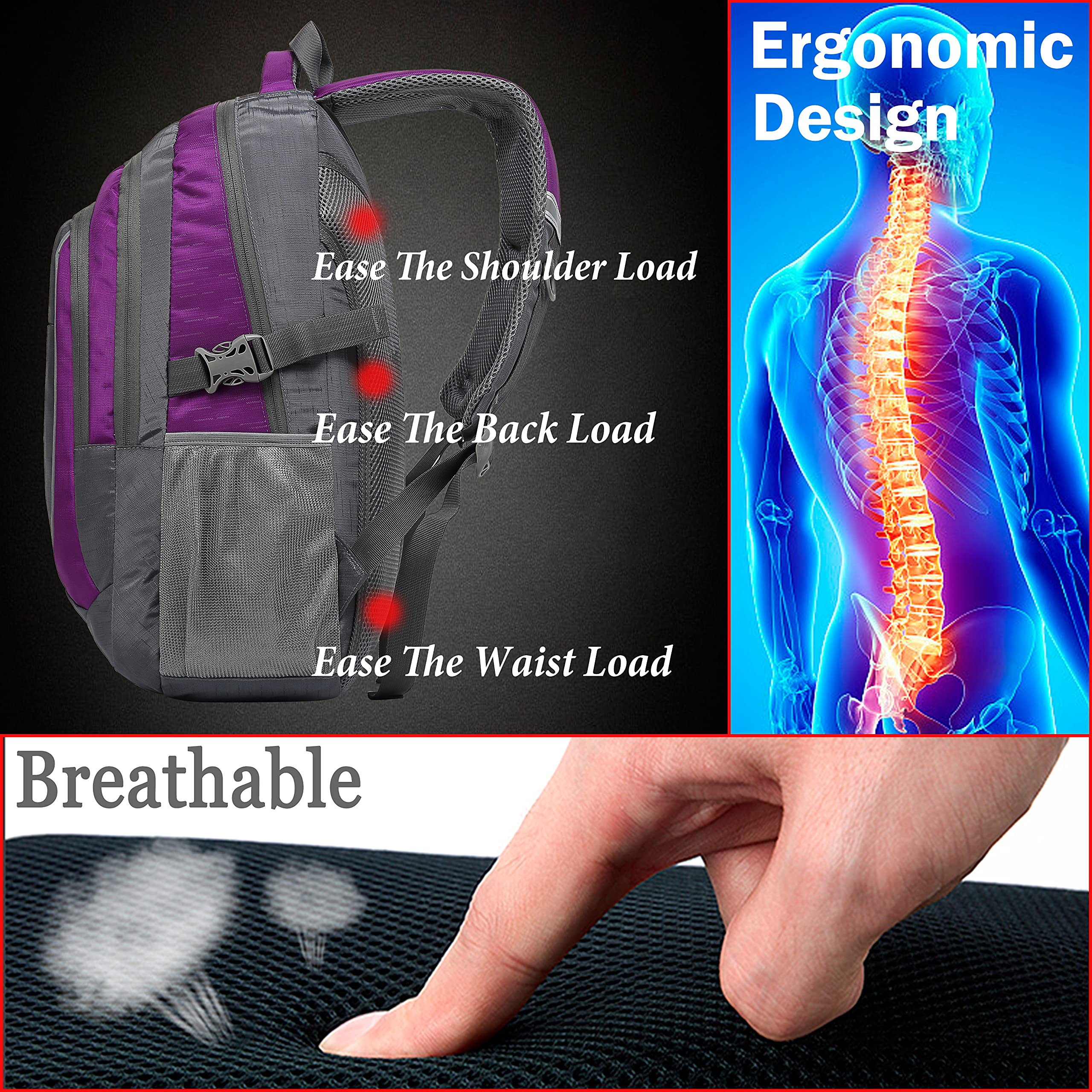 ProEtrade Reflective Laptop Backpack 15.6” – Lightweight Multi-Compartment Travel & College Bag