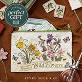 Wildflower Canvas Pencil Pouch with Zipper