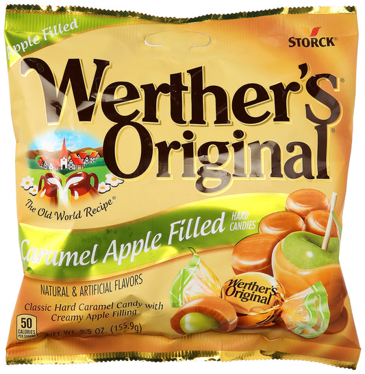 Caramel Apple Filled Hard Candies – Classic Caramel Shell with Creamy Apple Center (6.3 oz Bag)