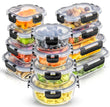 Glass Food Storage Containers with Lids – 12-Piece Borosilicate Meal Prep Set (Black Lids)