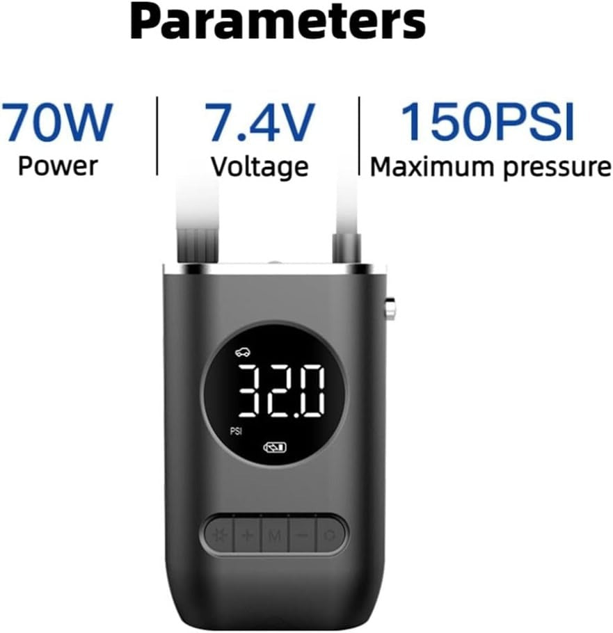 Cordless Portable Tire Inflator with LED Display