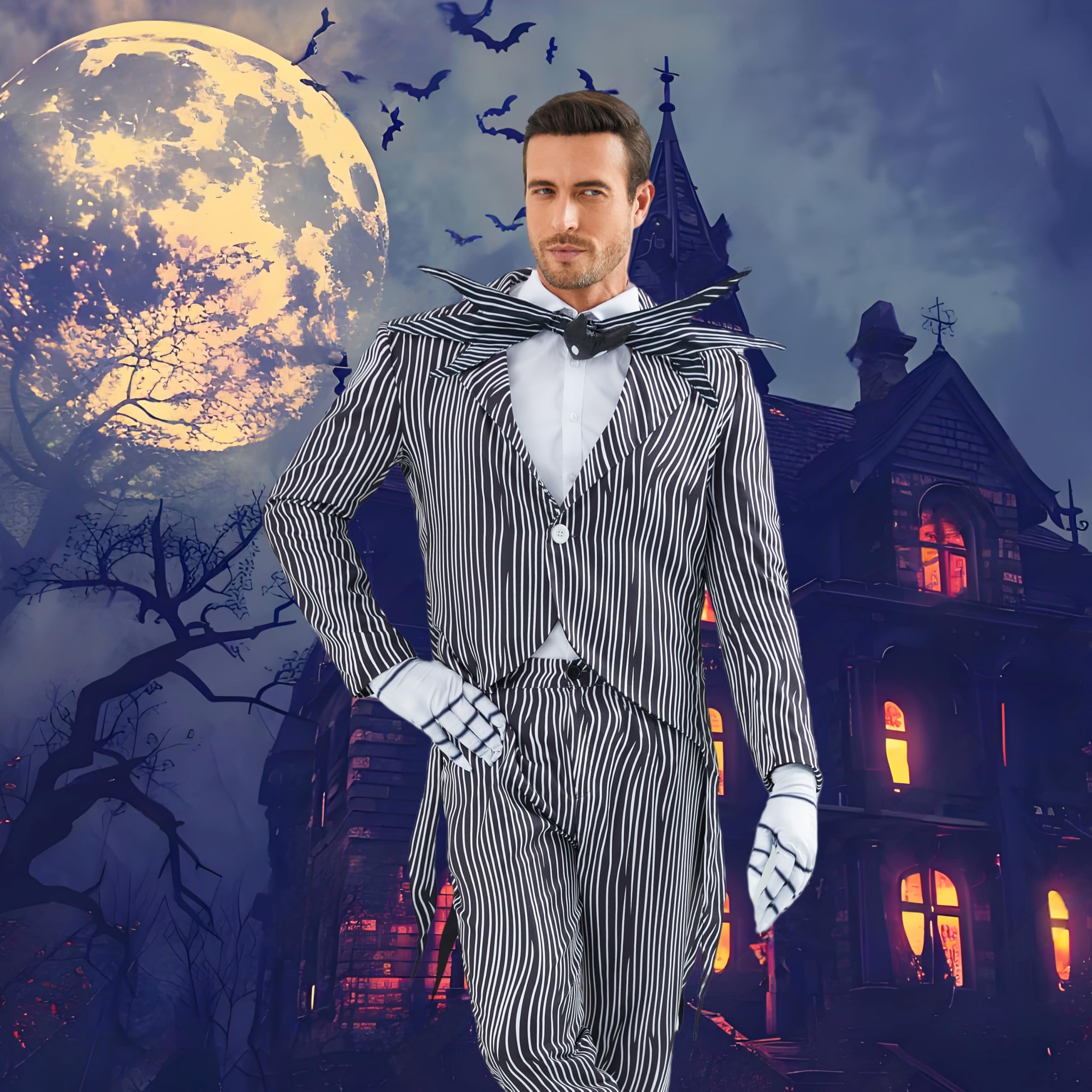 Jack Skellington Bow Tie – Nightmare Before Christmas Cosplay Costume Accessory 🎃🖤