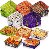 25-Pack Halloween Paper Bowls – Disposable Snack & Treat Holders (Pumpkin, Ghost & Skeleton Designs)