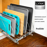 Lynk Professional Extra-Wide Pull-Out Cutting Board & Baking Pan Organizer – Heavy-Duty Sliding Cabinet Rack