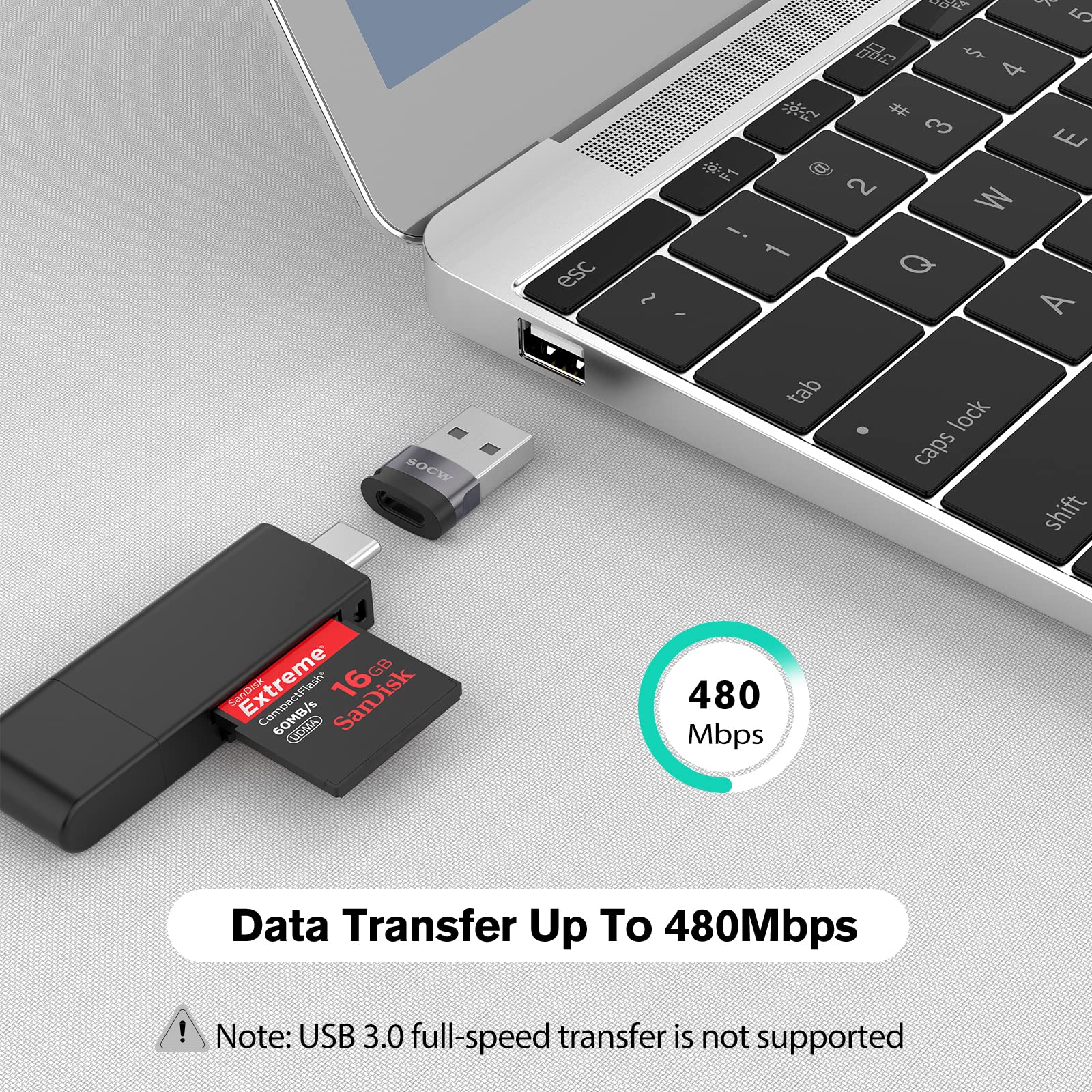 USB-C Female to USB-A Male Adapter – Compact Type-C Converter for Charging & Data Transfer