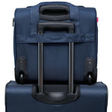 TPRC 15” Smart Underseat Carry-On Luggage with USB Charging Port, Compact Rolling Travel Bag (Navy Blue)
