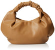 The Drop Women’s Addison Soft Volume Hobo Tote Bag – Ruched Handle Faux Leather Handbag (Mocha)